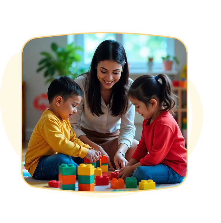 Teachers with children